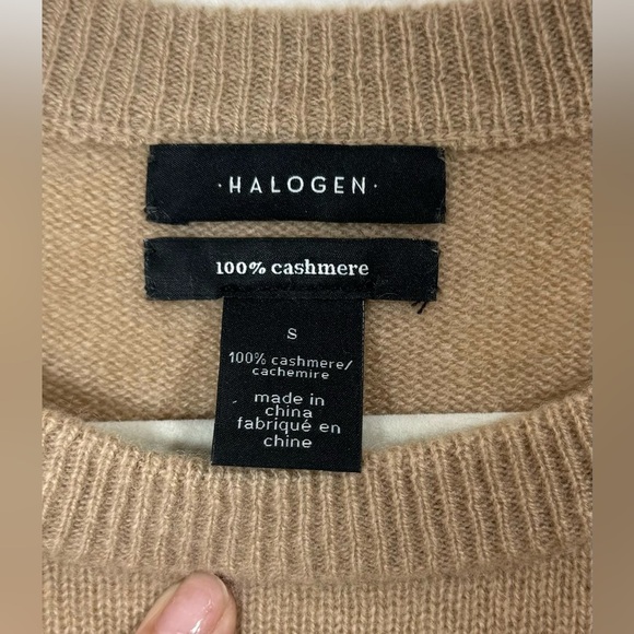 Halogen 100% Cashmere Crewneck Pullover Sweater Women’s Small Neutral Tone Cozy - Picture 3 of 13